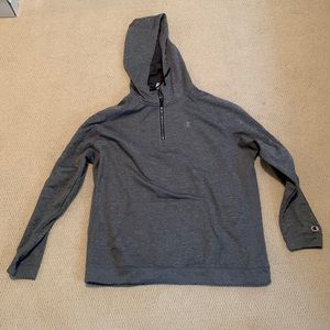 1/4 zip gray champion hoodie. Lightweight material